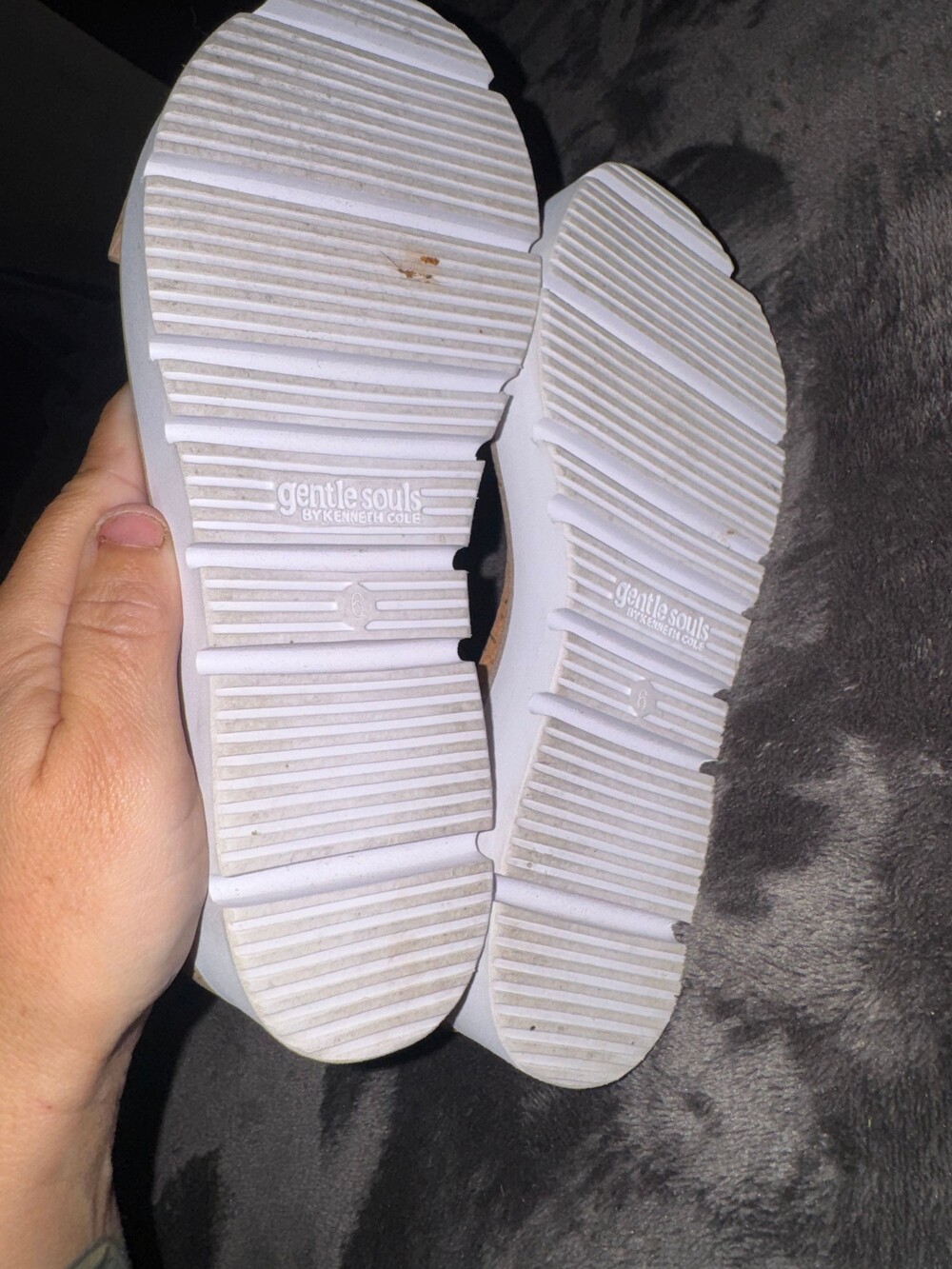 Gentle Souls Cork Sandals Size 6 White Sole Velcro Ankle Strap - Picture 5 of 7